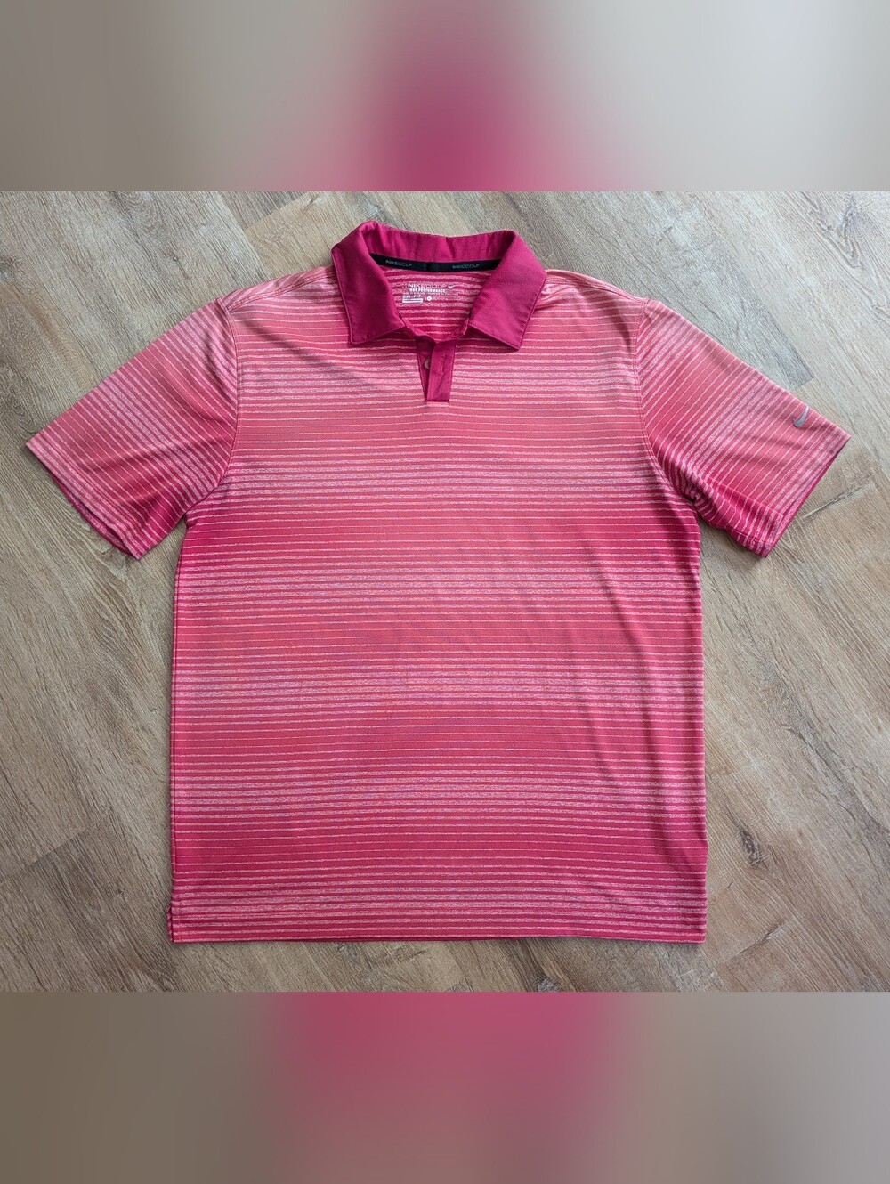 Nike Golf Men's Pink Tour Performance Dri-fit Polo Size Large